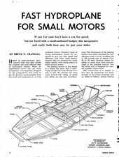 Fast Hydroplane for Small Motors plan